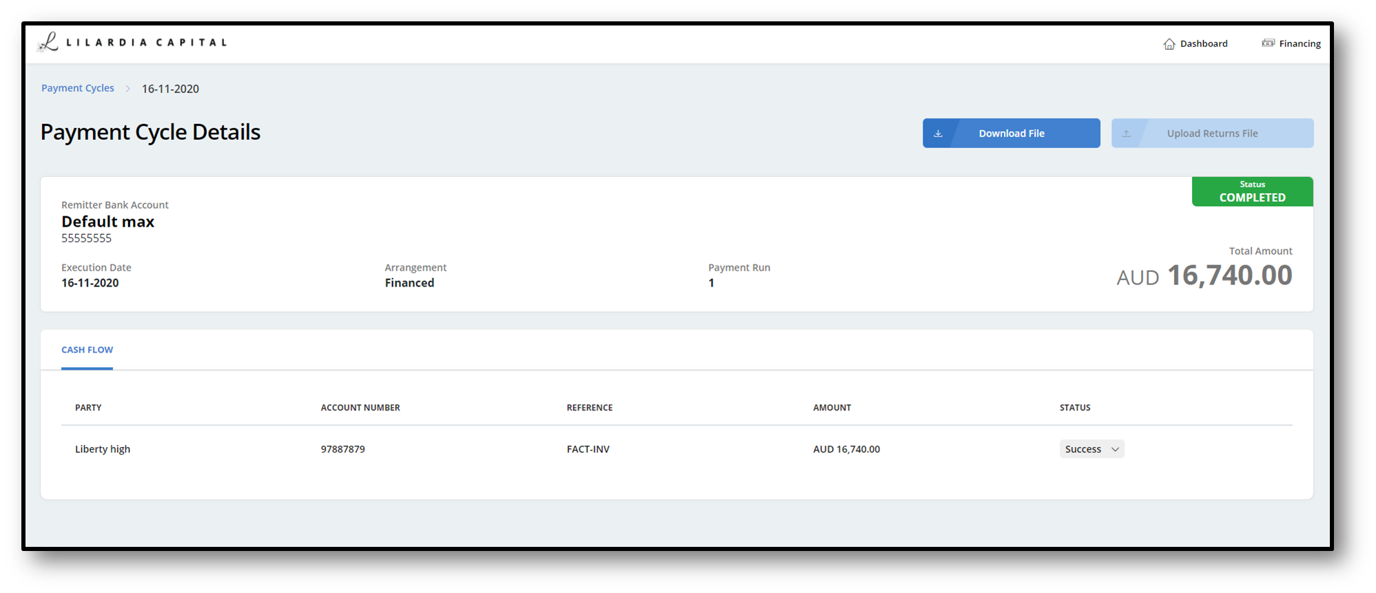 Execute payment cycles