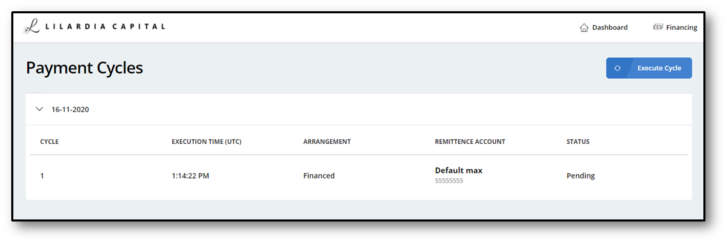 Execute payment cycles