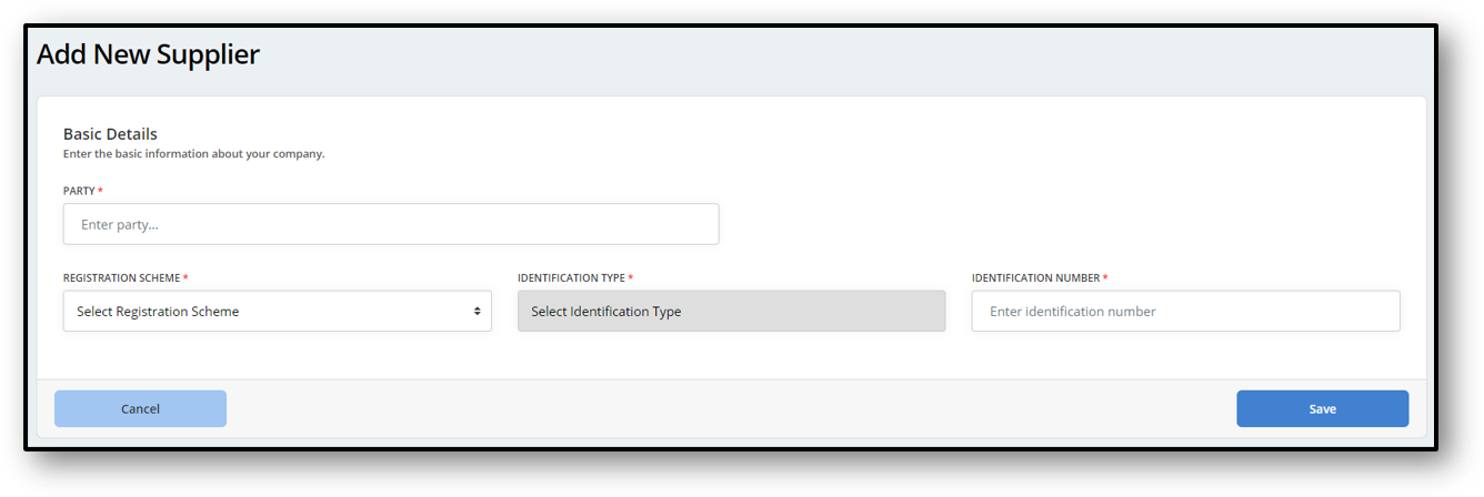 SUPPLIER ONBOARDING